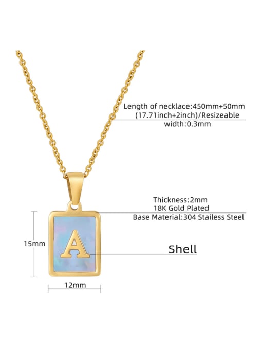 ZXIN Titanium Steel Shell Geometric Letter Minimalist Necklace 2