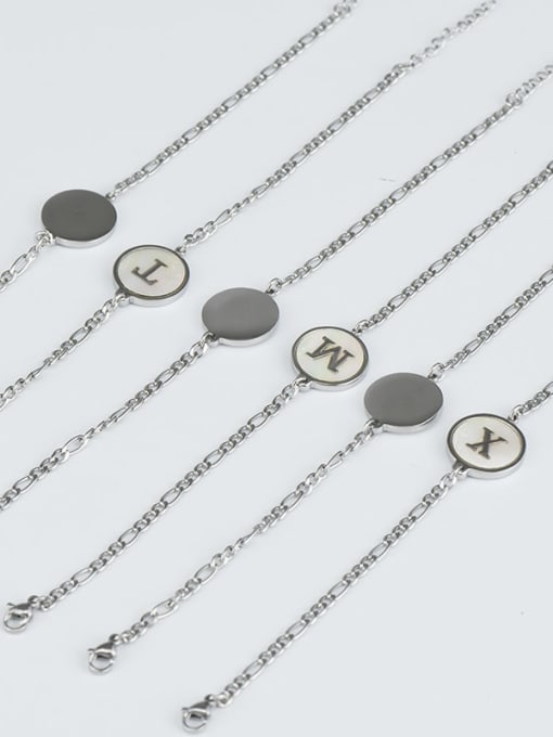 ZXIN Stainless steel Shell Letter Minimalist Link Bracelet 3