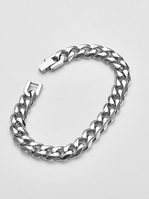 Steel color 21cm Titanium  Minimalist Link Bracelet