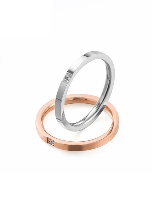 WOLF Titanium Steel Round Minimalist Band Ring 0