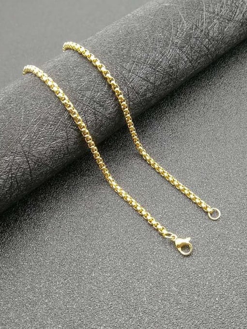 gold：3mm*61cm Titanium Steel Cubic Zirconia Enamel Heart Vintage Necklace For Men