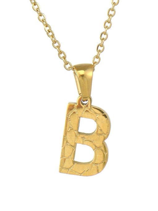 (including chain) B Stainless steel Minimalist English Letter Pendant  Necklace