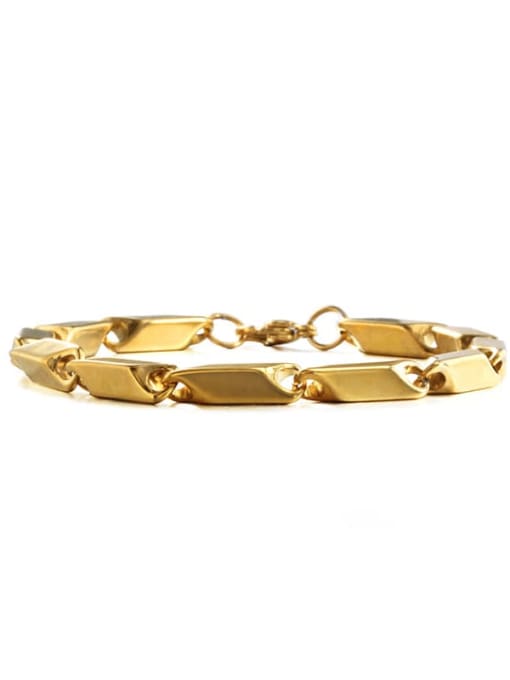 Gold (5mm*20cm) Titanium Steel Irregular Hip Hop Bracelet