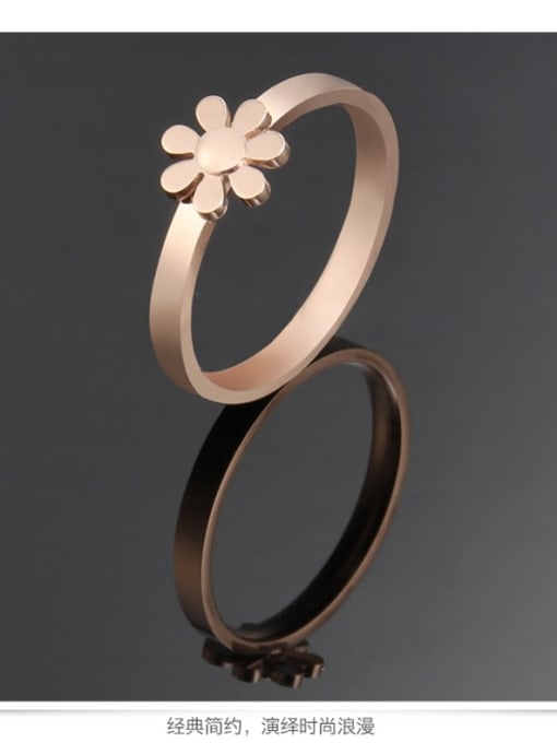 Ke Hong Titanium Minimalist smooth flower band  Ring 3