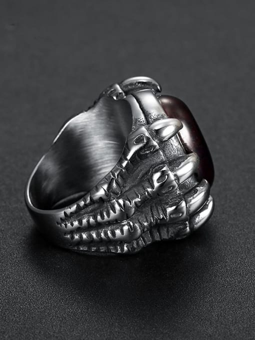 Mr.Leo Titanium Glass Bead Dragon Vintage Solitaire Ring 3