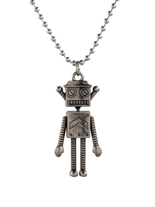 Ancient Alloy Irregular Robot Hip Hop Necklace