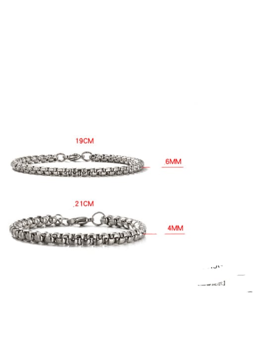 WOLF Titanium Steel Geometric Hip Hop Link Bracelet 4