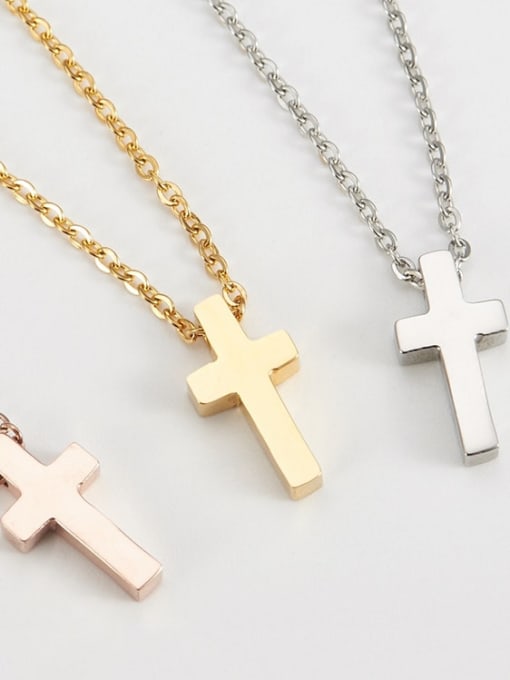 Ke Hong Titanium Mimaalist Cross   Pendant  Initials Necklace