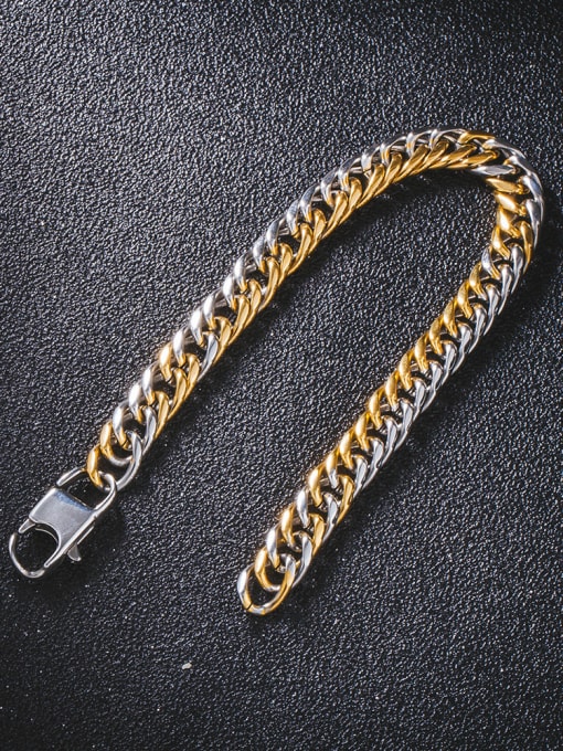 WOLF Titanium Steel Irregular Hip Hop Link Bracelet 0