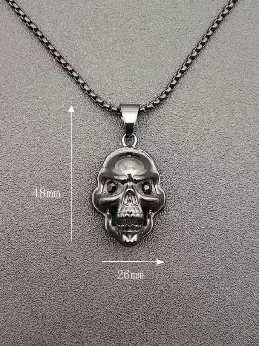 HI HOP Titanium Steel Skull Hip Hop Necklace For Men 1