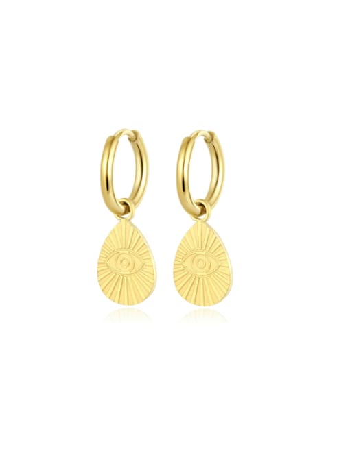 TE23062706 gold Brass Water Drop Minimalist Huggie Earring