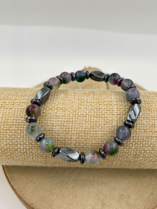 2 -18cm Natural Stone Irregular Bohemia Beaded  Stainless Steel  Bracelet