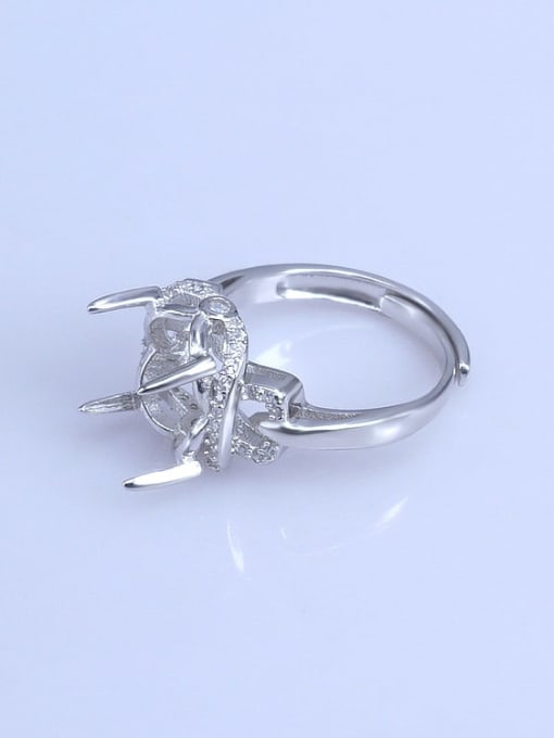 Supply 925 Sterling Silver 18K White Gold Plated Geometric Ring Setting Stone size: 8*10 9*11 10*12 10*14 12*16MM 1