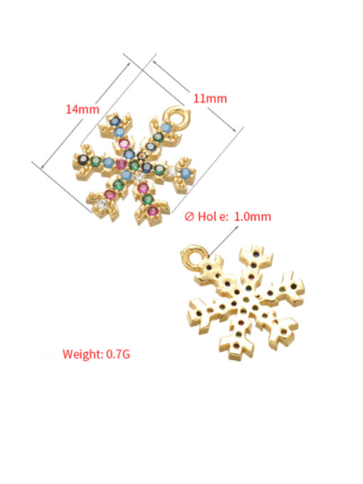 KOKO Brass Cubic Zirconia Micro Inlay Cross snowflake Pendant 3