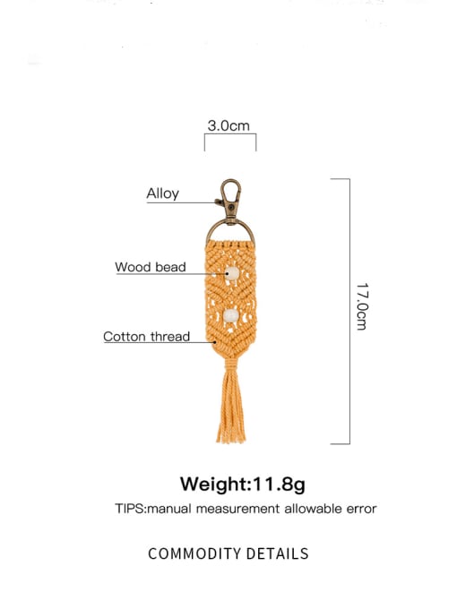JMI Alloy Bead Cotton Rope Tassel Bohemia Hand-Woven Bag Pendant 3