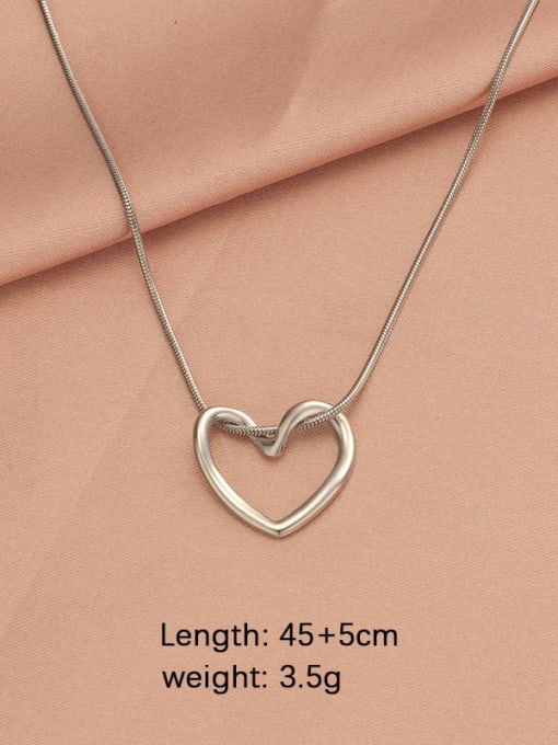Steel color LT064MP695 Stainless steel Heart Minimalist Necklace