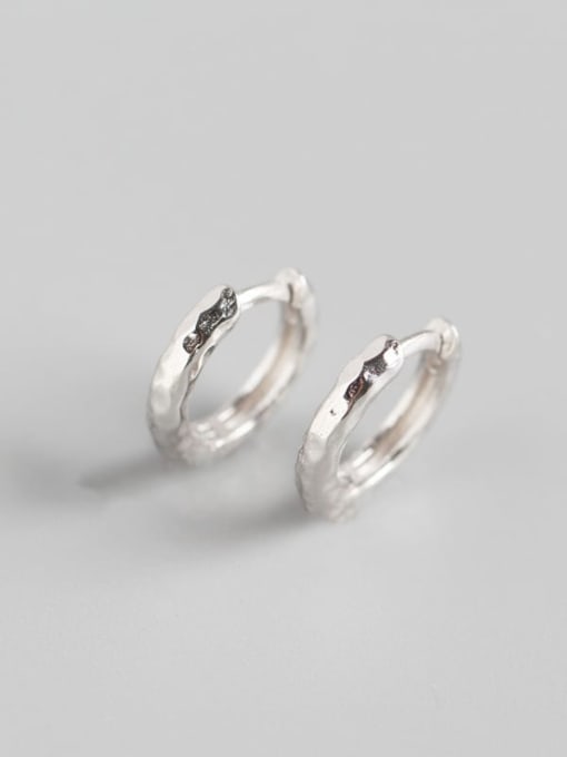 1#Platinum 925 Sterling Silver Geometric Luxury Huggie Earring