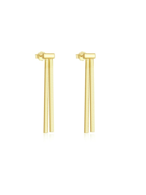 golden Brass Tassel Minimalist Threader Earring