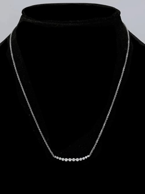 N232 small size 925 Sterling Silver Cubic Zirconia Geometric Dainty Necklace