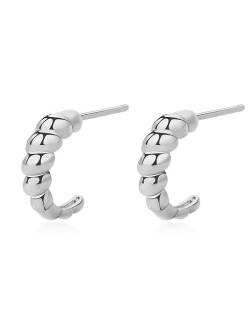 E2900 Platinum 925 Sterling Silver Geometric Minimalist Stud Earring