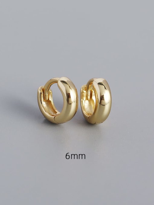 6mm gold 925 Sterling Silver Geometric Minimalist Huggie Earring