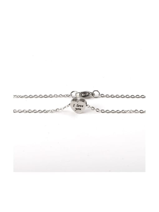 MEN PO Stainless steel Letter Heart Minimalist Necklace 2