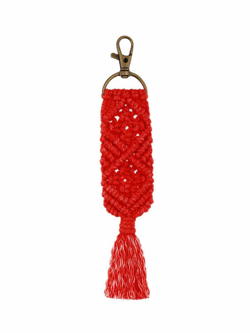 K68150 Alloy Cotton Rope  Tassel Bohemia Hand-Woven Bag Pendant