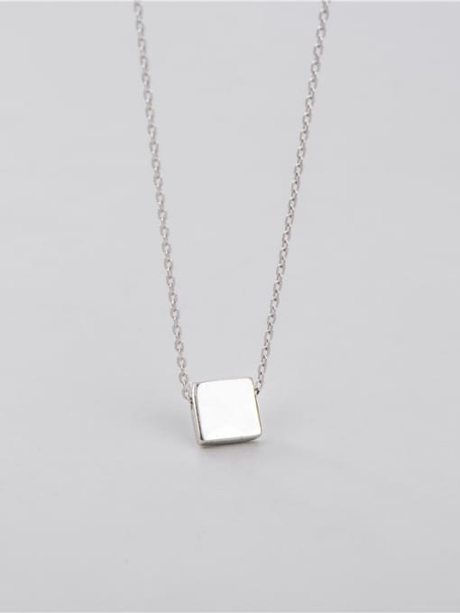 square 6.7mm 925 Sterling Silver Geometric Minimalist Necklace