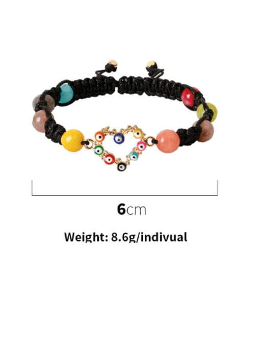 JMI Multi Color Carnelian Stone Enamel Heart Trend Handmade Beaded Bracelet 2