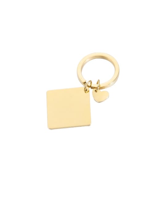 golden Stainless steel Square Minimalist Key Chain