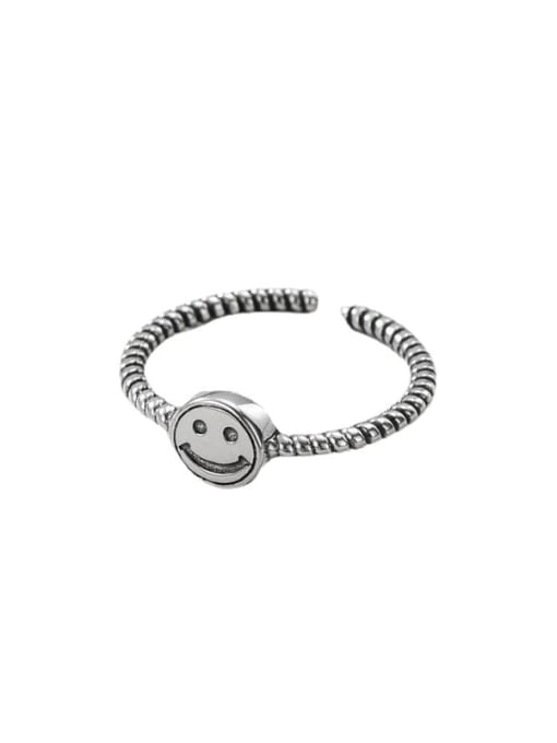 ARTTI 925 Sterling Silver Smiley Vintage Band Ring 3