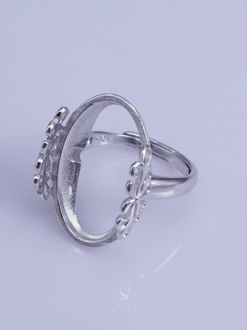 Supply 925 Sterling Silver 18K White Gold Plated Geometric Ring Setting Stone size: 15*25mm 1