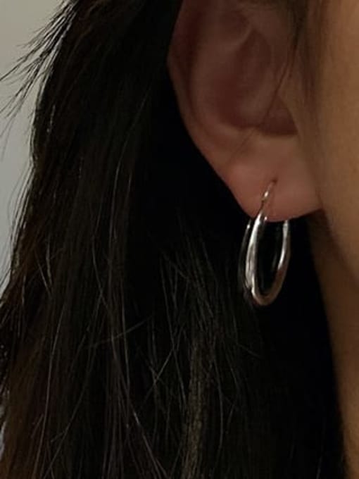 ARTTI 925 Sterling Silver Geometric Minimalist Hoop Earring 1