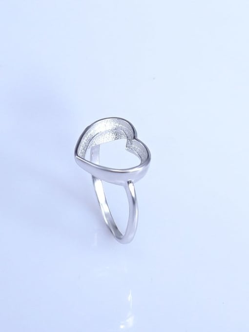 Supply 925 Sterling Silver 18K White Gold Plated Heart Ring Setting Stone size: 10*12mm 0