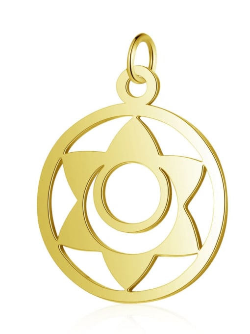 T525G Stainless steel Gold Plated Geometric Charm Height : 19 mm , Width: 26 mm