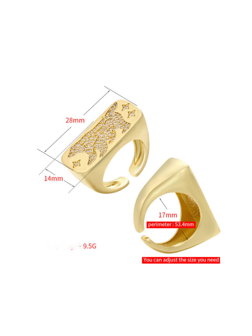 KOKO Brass Rhinestone Geometric Trend Band Ring 1