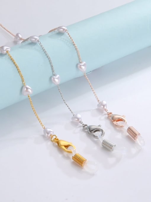 JMI Brass Imitation Pearl Heart Minimalist Sunglass Chains 3