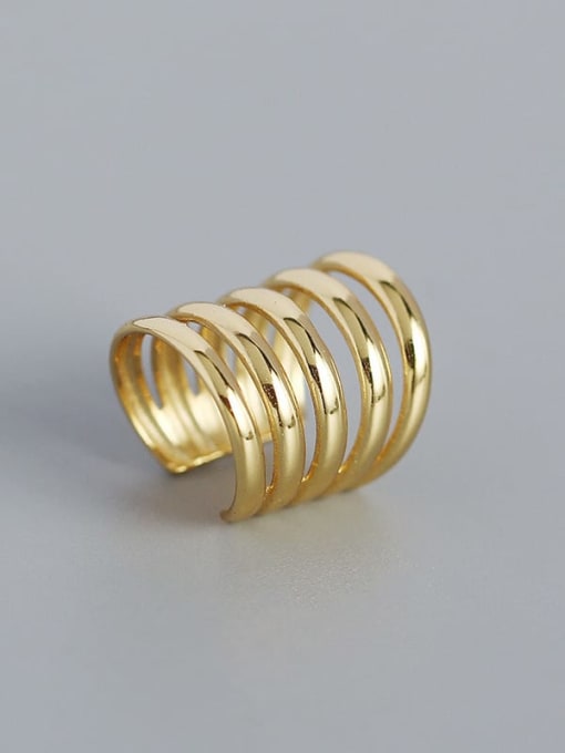 Gold(Single -Only One) 925 Sterling Silver Geometric Minimalist Single line ear clip Earring(Single -Only One)