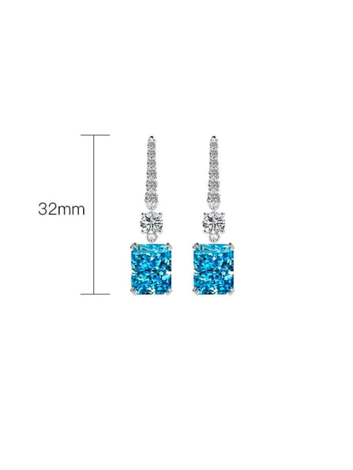 A&T Jewelry 925 Sterling Silver High Carbon Diamond Geometric Luxury Hook Earring 2