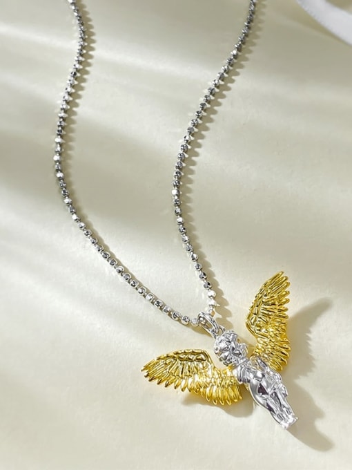 M&J 925 Sterling Silver Angel Vintage Necklace 2