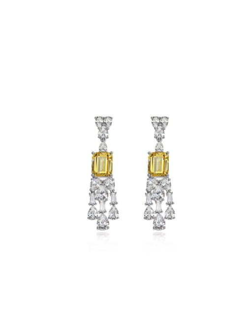 A&T Jewelry 925 Sterling Silver High Carbon Diamond Tassel Dainty Drop Earring