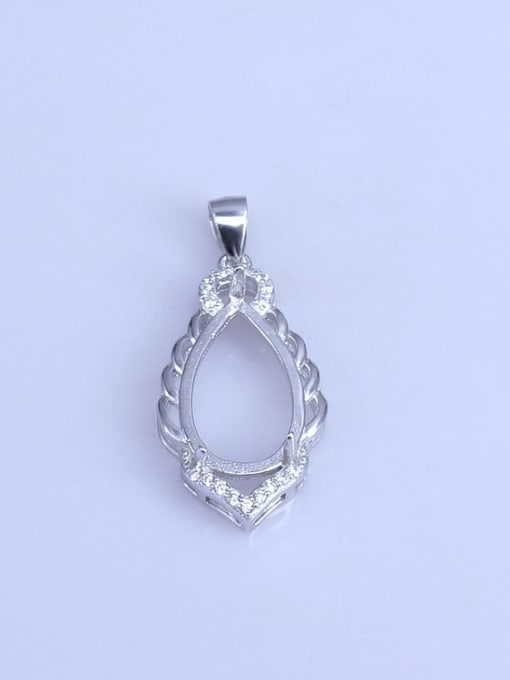 Supply 925 Sterling Silver Rhodium Plated Water Drop Pendant Setting Stone size:11*18mm 0