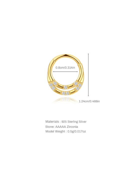 Single Gold 1 925 Sterling Silver Geometric Minimalist Single Earring