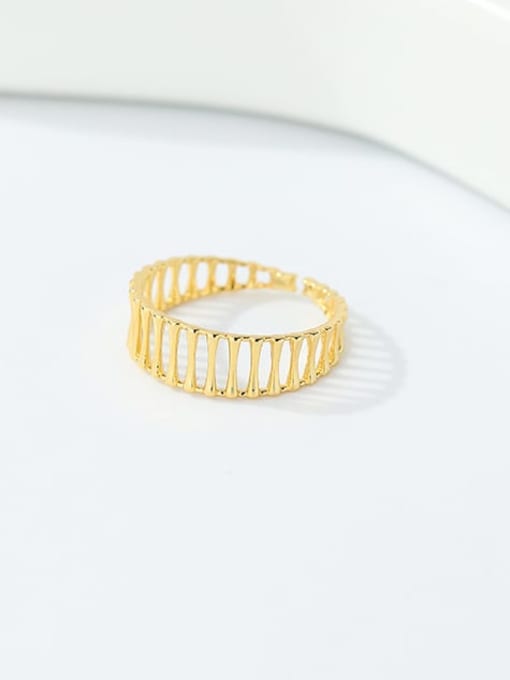 K1236 Gold 925 Sterling Silver Geometric Minimalist Band Ring
