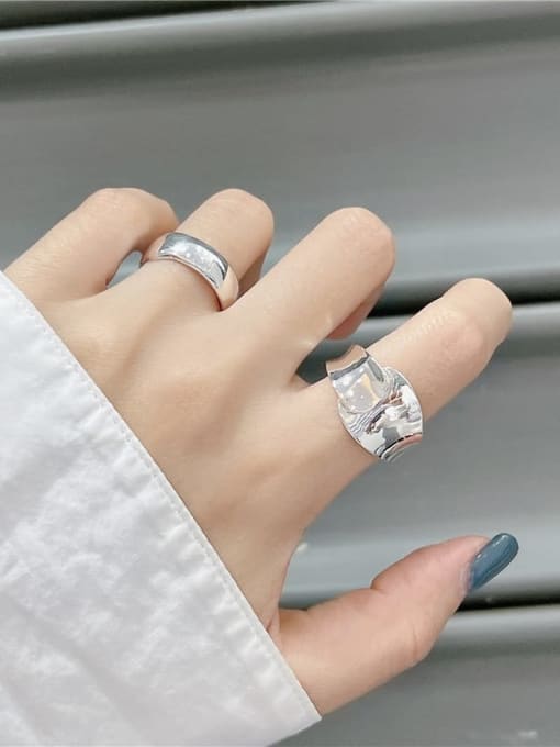 ARTTI 925 Sterling Silver Geometric Trend Band Ring 1