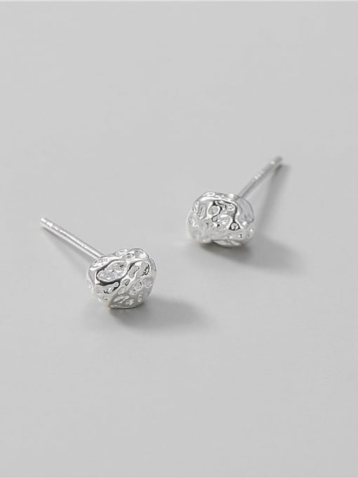 Meteorite Earrings 925 Sterling Silver Irregular Vintage Stud Earring