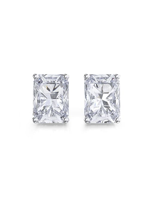 A&T Jewelry 925 Sterling Silver High Carbon Diamond Geometric Dainty Stud Earring 0