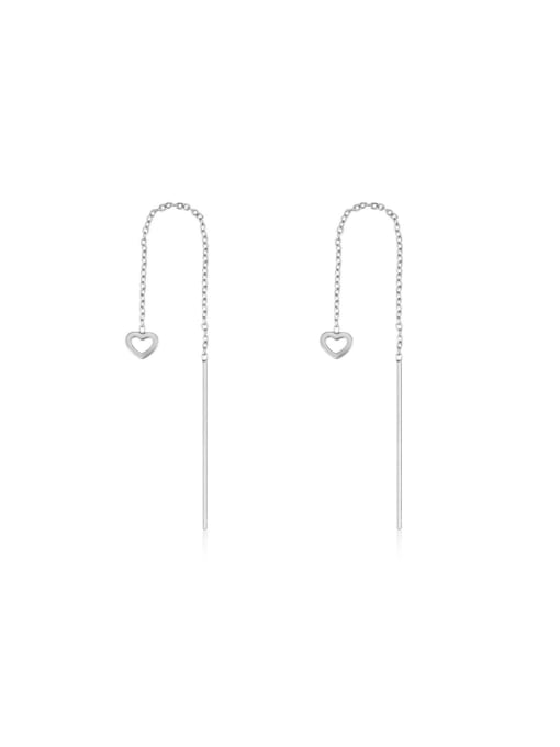Platinum 925 Sterling Silver Tassel Minimalist Threader Earring