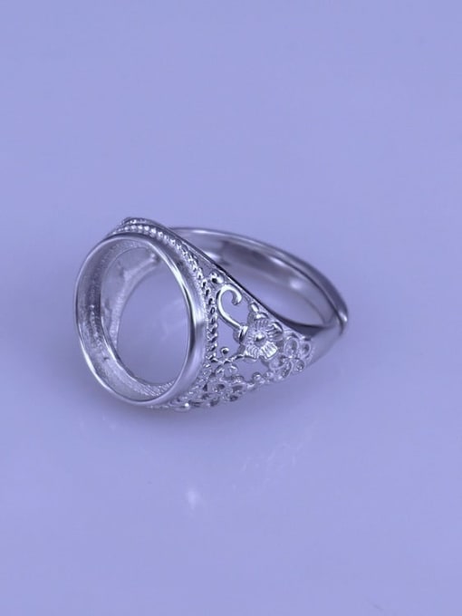 Supply 925 Sterling Silver 18K White Gold Plated Round Ring Setting Stone size: 13*13mm 1