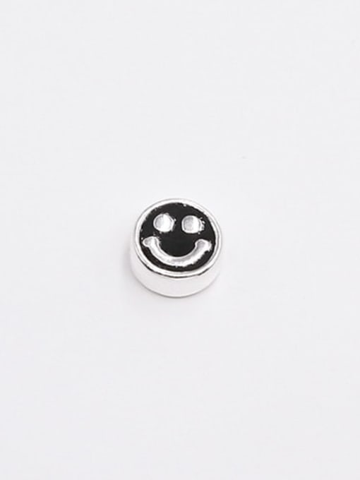 Style 2 black (by piece) S925 Sterling Silver Epoxy Smiley Face Pink Green Black Yellow Red Smile Pendant